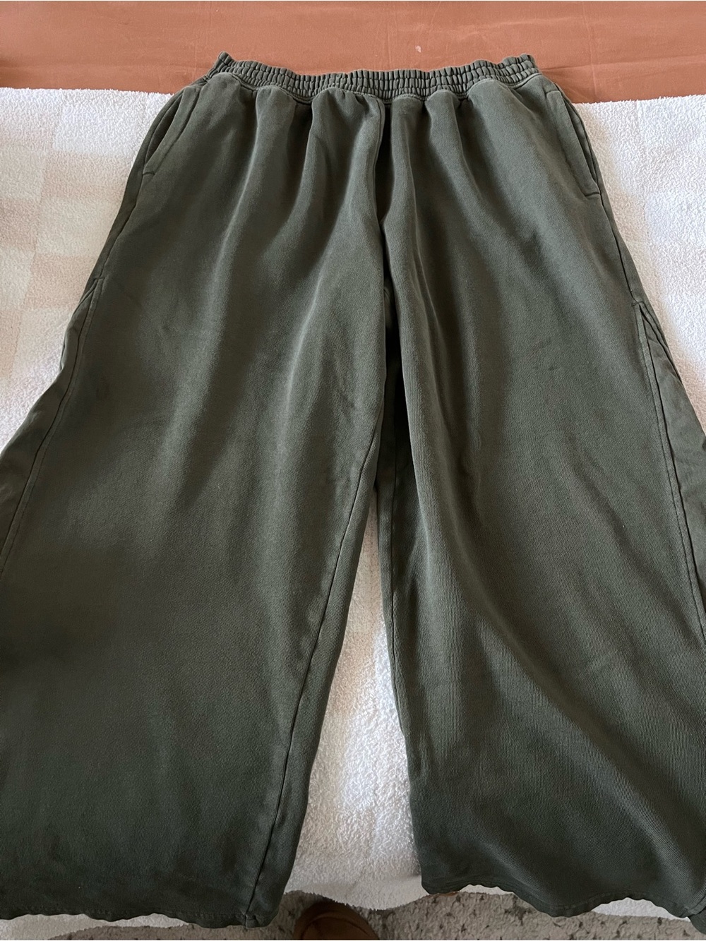 Olive Green Pull-On Sweatpants